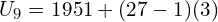 U_9= 1951 + (27-1)(3)